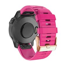 Cinturino in silicone a sgancio rapido con fibbia in oro rosa da 20 mm per Garmin Fenix 7S / 6S Pro / 5S Plus (rosa)