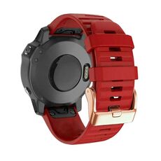 Per Garmin Fenix 7S / 6S Pro / 5S Plus Cinturino in silicone a sgancio rapido con fibbia in oro rosa da 20 mm (rosso)