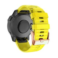 Cinturino in silicone a sgancio rapido con fibbia in oro rosa da 20 mm per Garmin Fenix 7S / 6S Pro / 5S Plus (giallo)