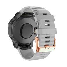 Per Garmin Fenix 7S / 6S Pro / 5S Plus Cinturino in silicone a sgancio rapido con fibbia in oro rosa da 20 mm (grigio)