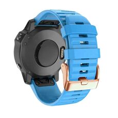 Cinturino in silicone a sgancio rapido con fibbia in oro rosa da 20 mm per Garmin Fenix 7S / 6S Pro / 5S Plus (blu)