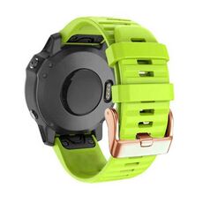 Cinturino in silicone a sgancio rapido con fibbia in oro rosa da 20 mm per Garmin Fenix 7S / 6S Pro / 5S Plus (verde)