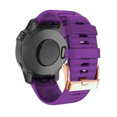 Cinturino in silicone a sgancio rapido con fibbia in oro rosa da 20 mm per Garmin Fenix 7S / 6S Pro / 5S Plus (viola)