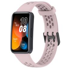 Per cinturino in silicone traspirante tinta unita Huawei Band 8 (rosa)