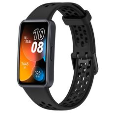 Per cinturino in silicone traspirante tinta unita Huawei Band 8 (nero)