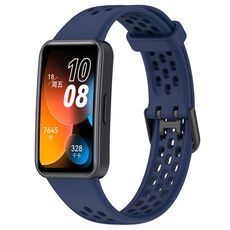 Per cinturino in silicone traspirante tinta unita Huawei Band 8 (blu notte)