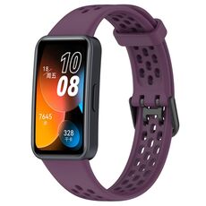 Per cinturino in silicone traspirante tinta unita Huawei Band 8 (viola)