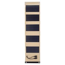 Caricatore da esterno per pannello solare pieghevole in silicio monocristallino da 10 W con doppie porte USB da 5 V (cachi)