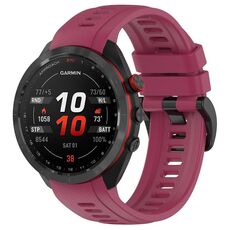 Per cinturino sportivo in silicone Garmin Approach S70 42mm 20mm (rosso vino)