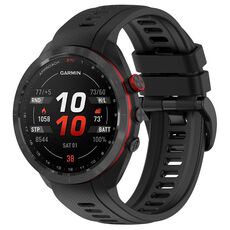 Per Garmin Approach S70 47mm 22mm Cinturino sportivo in silicone (nero)