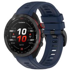 Per cinturino sportivo in silicone Garmin Approach S70 47mm 22mm (blu notte)