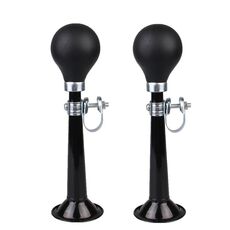 2pcs 7 pollici Placcatura in metallo Bicicletta Air Horn Accessori per biciclette, Colore: nero
