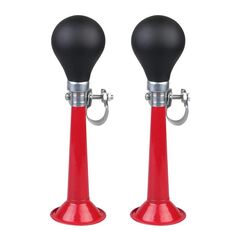 2pcs 7 pollici Placcatura in metallo Bicicletta Air Horn Accessori per biciclette, Colore: Rosso