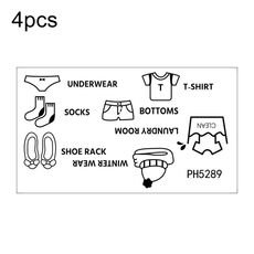 4pcs Grande Armadio Logo Adesivo Rimovibile Personalizzato Vestiti Organizzatore Banner Adesivo