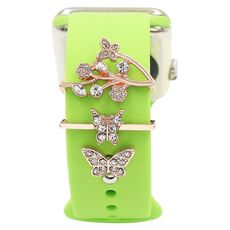 3 pz/set Smart Watch cinturino in silicone anello decorativo farfalla fibbia cinturino decorazioni(2)