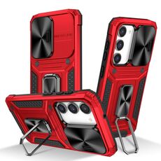 Per Samsung Galaxy S23 5G Camshield Robot TPU Custodia per telefono ibrida per PC (rosso)