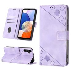 Custodia in pelle goffrata per Samsung Galaxy S23 FE 5G (viola chiaro)