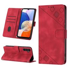 Custodia in pelle goffrata per Samsung Galaxy S23 FE 5G (rossa)