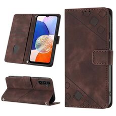 Custodia in pelle goffrata per Samsung Galaxy S23 FE 5G (marrone)