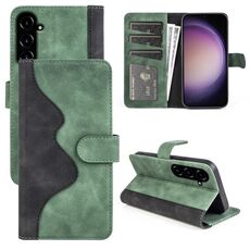 Custodia per cellulare in pelle con cuciture orizzontali per Samsung Galaxy S23 FE 5G (verde)