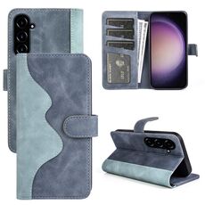 Per Samsung Galaxy S23 FE 5G Custodia per cellulare in pelle con cuciture orizzontali (blu)