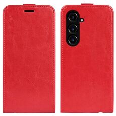 Per Samsung Galaxy S23 FE 5G R64 Custodia per telefono in pelle a conchiglia verticale Texture (rosso)