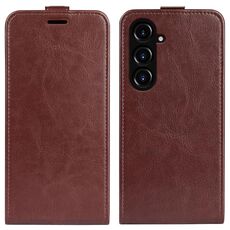 Per Samsung Galaxy S23 FE 5G R64 Custodia per telefono in pelle con vibrazione verticale Texture (marrone)