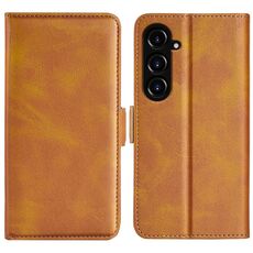 Per Samsung Galaxy S23 FE 5G Custodia per telefono orizzontale in pelle con fibbia magnetica a doppio lato (gialla)