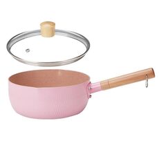 20 cm con coperchio bollire spaghetti istantanei padella antiaderente integratore alimentare per bambini padella maifan pietra piccola pentola per il latte (rosa)