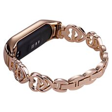 Per Xiaomi Mi Band 4/3 cinturino universale in metallo con diamanti (oro rosa)