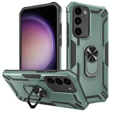 Per Samsung Galaxy S23 5G Warship Armor 2 in 1 Custodia per telefono antiurto (verde scuro)