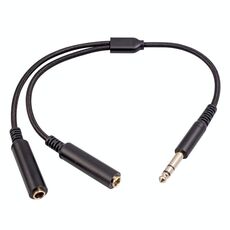 3718 Cavo audio stereo da 6,35 mm maschio a doppia femmina 1/4 TRS, lunghezza: 30 cm