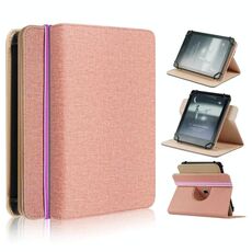 Custodia per tablet in pelle universale girevole da 6 pollici (oro rosa)