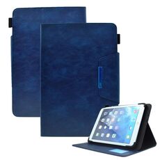 Per custodia per tablet in pelle con chiusura magnetica a croce in pelle scamosciata da 8 pollici (blu)