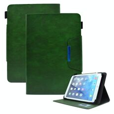 Custodia per tablet in pelle con chiusura magnetica a croce scamosciata da 10 pollici (verde)