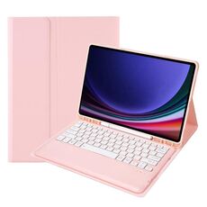 A810B per Samsung Galaxy Tab S9+ Custodia per tablet in pelle con tastiera Bluetooth rimovibile (rosa)