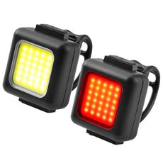 COB Lamp Beads Mini Mountain Bike Light USB Ricaricabile Ciclismo Impermeabile MTB Lampada da bici da strada, Colore: faro bianco + fanale posteriore rosso