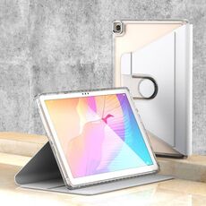 Per Huawei MatePad T10 / T10S Clear 360 Rotation Stand Custodia per tablet in pelle intelligente (bianca)