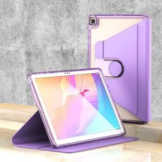 Per Huawei MatePad T10 / T10S Clear 360 Rotation Stand Custodia per tablet in pelle intelligente (viola)