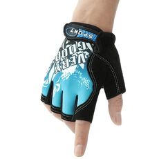 1 paio di guanti mezze dita per fitness antiscivolo estivi leggeri e traspiranti per sport all'aria aperta (blu)
