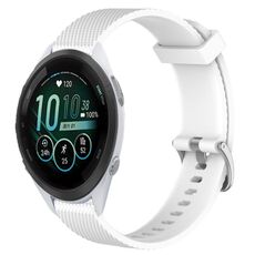 Per cinturino per orologio Garmin Forerunner 265S 18 mm in silicone testurizzato con diamanti (bianco)