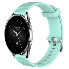 Per Xiaomi Watch S2 42mm 22mm Cinturino in silicone testurizzato con diamanti (verde acqua)