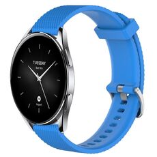 Per Xiaomi Watch S2 42mm 22mm Cinturino in silicone testurizzato con diamanti (blu cielo)