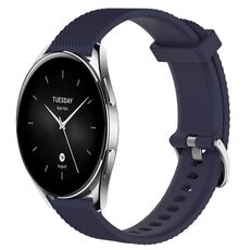 Per Xiaomi Watch S2 42mm 22mm Cinturino in silicone testurizzato con diamanti (blu notte)