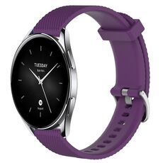 Per Xiaomi Watch S2 42mm 22mm Cinturino in silicone testurizzato con diamanti (viola)