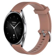 Per Xiaomi Watch S2 42mm 22mm Cinturino in silicone testurizzato con diamanti (marrone)