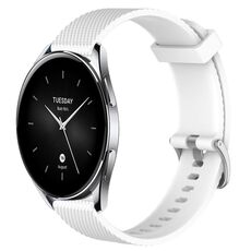 Per Xiaomi Watch S2 46mm 22mm Cinturino in silicone testurizzato con diamanti (bianco)