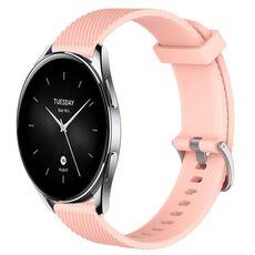 Per Xiaomi Watch S2 46mm 22mm Cinturino in silicone testurizzato con diamanti (rosa)
