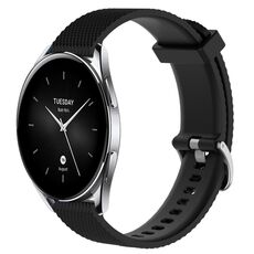 Per Xiaomi Watch S2 46mm 22mm Cinturino in silicone testurizzato con diamanti (nero)