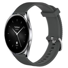 Per Xiaomi Watch S2 46mm 22mm Cinturino in silicone testurizzato con diamanti (grigio scuro)